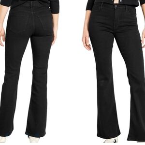 Old Navy High Rise Wow Flare Jeans Black Women Size 6 Waist 30" Inseam 32" NWT